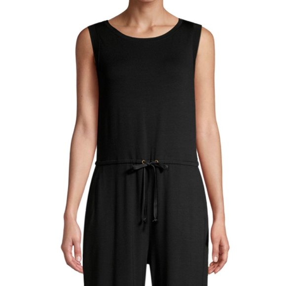 NWT EILEEN FISHER Black Fine Tencel Stretch Jersey Jumpsuit